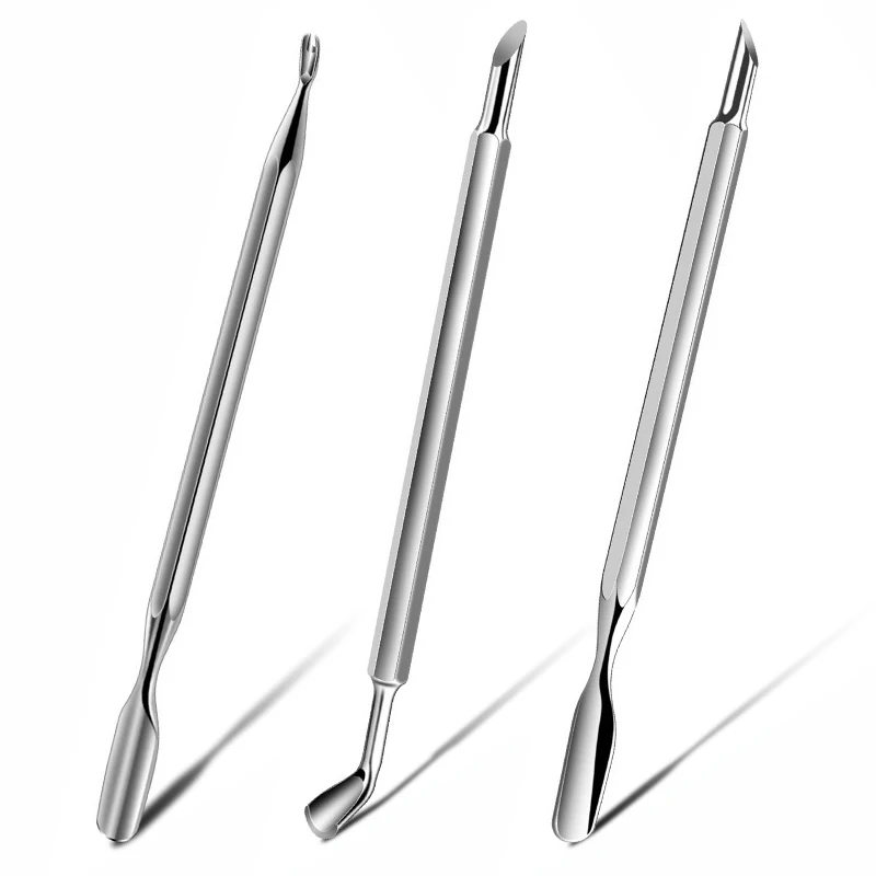 

1 шт. двусторонний толкатель для кутикулы из нержавеющей стали, средство для удаления омертвевшей кожи, толкатель для ногтей, инструменты для педикюра и маникюра