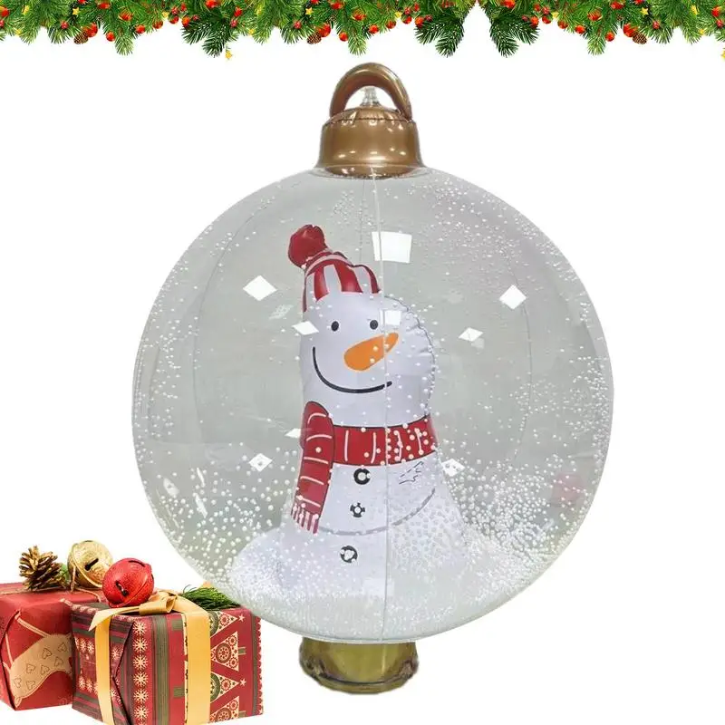 Inflatable Christmas Ornaments Balls 24 Inch Festive PVC Inflatable Christmas Ball Reusable Christmas Accessories Oversized