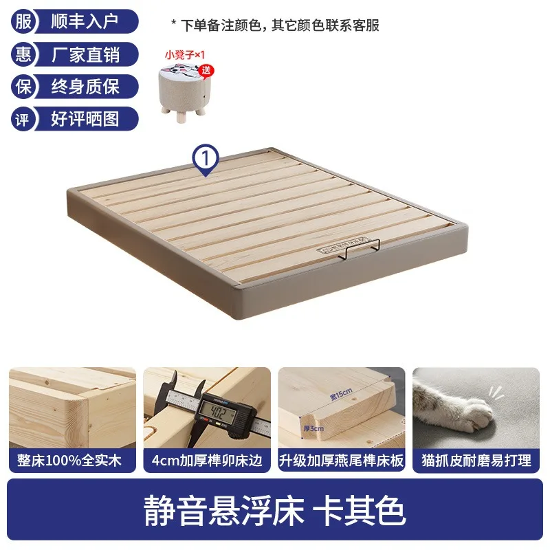 Nachttischbett aus massivem Holz