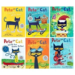 Pete The Cat Picture Books Kids Babies Famous Stories Learning English Stories Children's Book Set Bedtime Reading Gifts for Bab