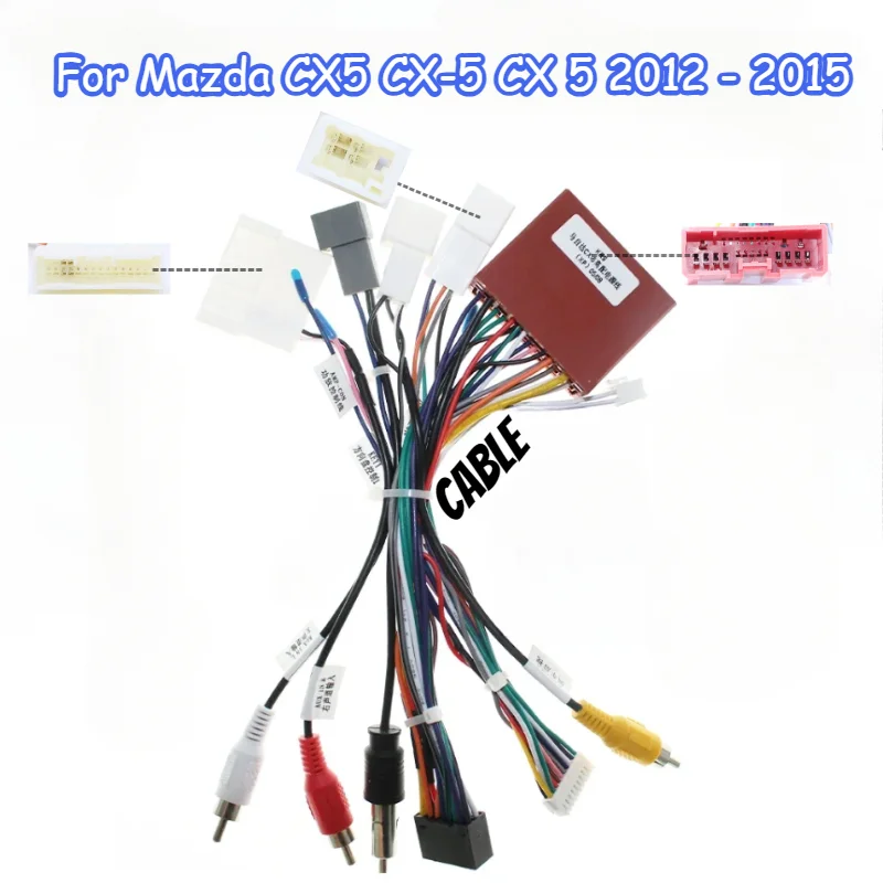 MAMSM Car 16PIN Android Wiring Harness Adapter Canbus Box Decoder  Power For Mazda 6 Atenza CX5 CX-5 CX 5 2012 - 2015 MZ-SS-07A