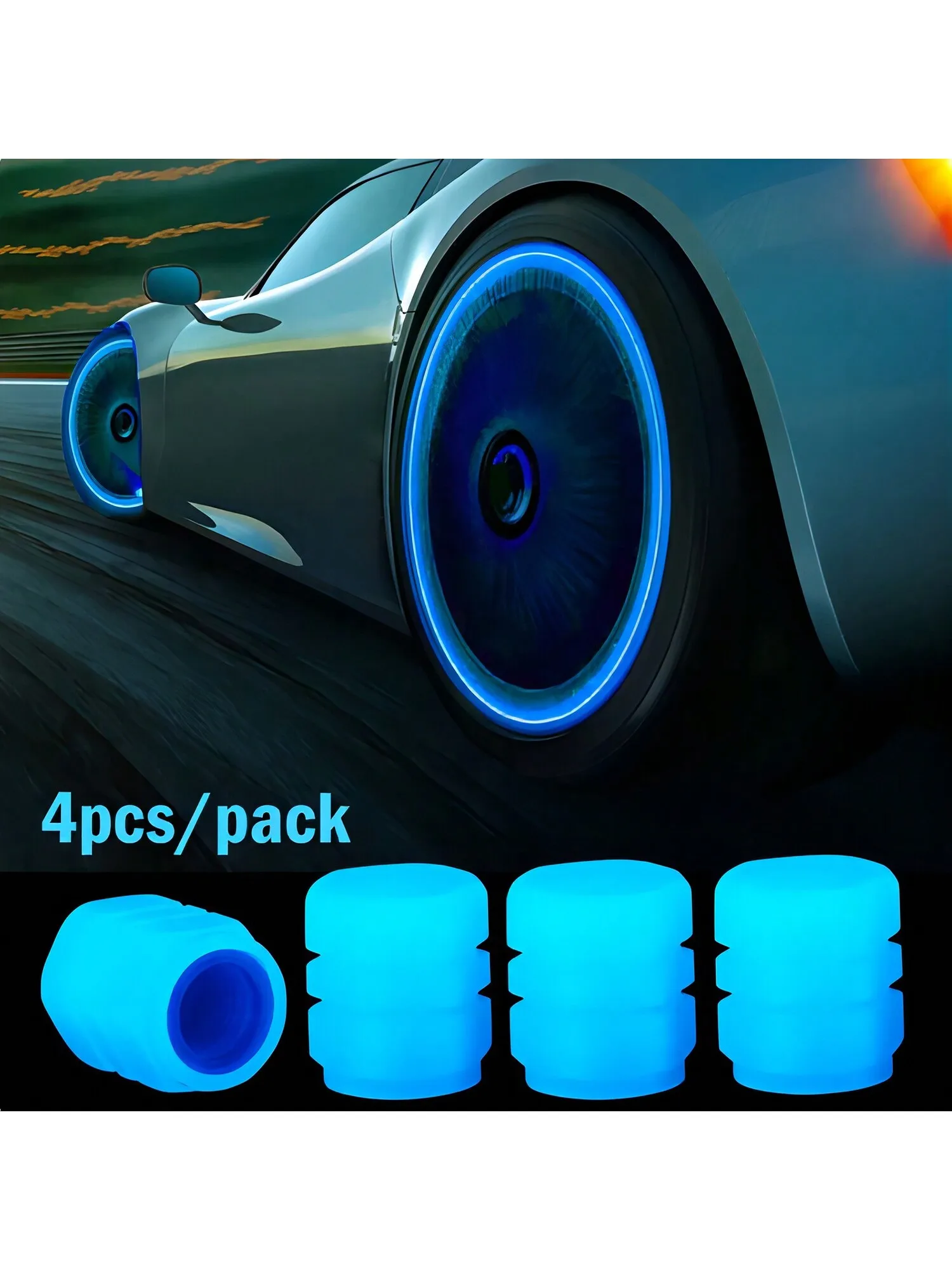 Светящиеся колпачки клапанов, флуоресцентные ночные колпачки для автомобильных шин, светящиеся декоративные насадки для мотоциклов и велосипедов, колпачки для колес, автомобильные аксессуары