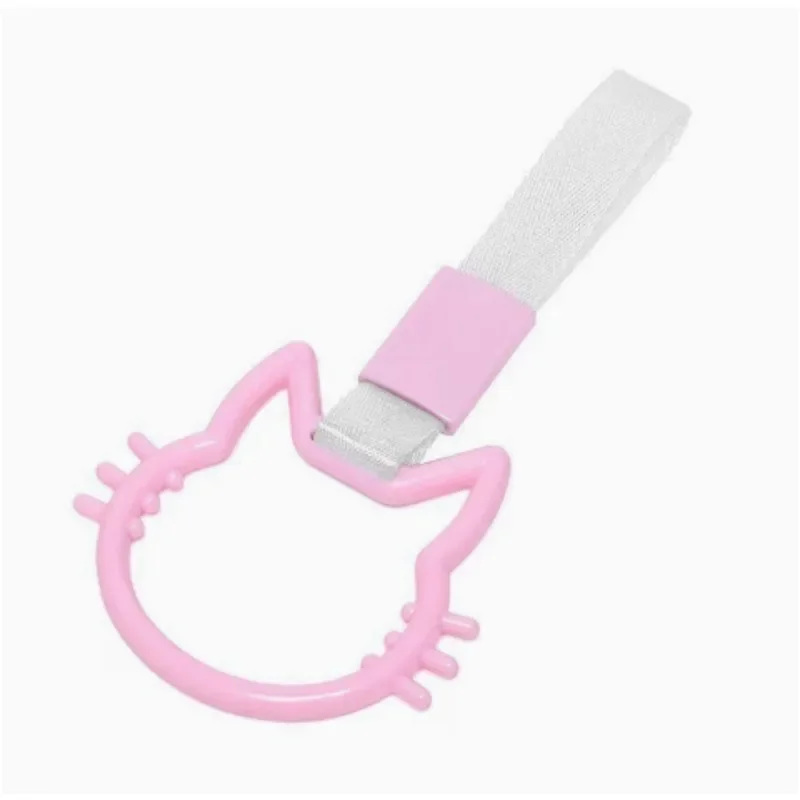 1Pc Tsurikawa Cat Train Bus Handle Strap JDM Drift Charm Warning Ring Car Interior Decor