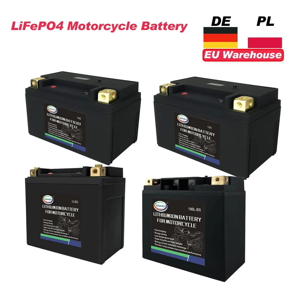 12V Motorcycle Battery LiFePO4 6Ah 8AH 9Ah 12A 16A Lithium Iron Phosphate CCA 420A 450A 480A 520A 620A 720A For ATV UTV Scooter