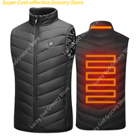 Men USB Infrared 9 Heating Areas Vest Jacket Men Winter Electric Heated Vest Waistcoat For Sports Hiking Oversized 5XL