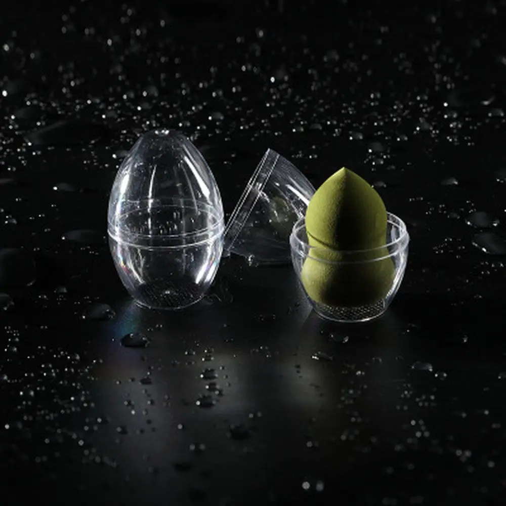 Girls Makeup Tool Transparent Cosmetic Puff Holder Egg Puff Case Puff Holder Storage Box Sponge Egg Box