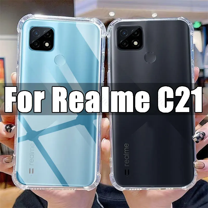 Прозрачный флип-чехол для Realme C21 из ТПУ, прозрачный чехол для Realme C 21 Realmec21 6,5 дюйма RMX3201, противоударные чехлы с защитой от царапин