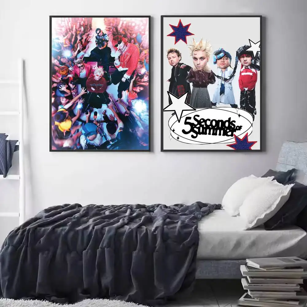 5sos S-SecondS of SummerS Poster HD Self Adhesive Waterproof Wall Art Ideal for Home Office Dorm Gift