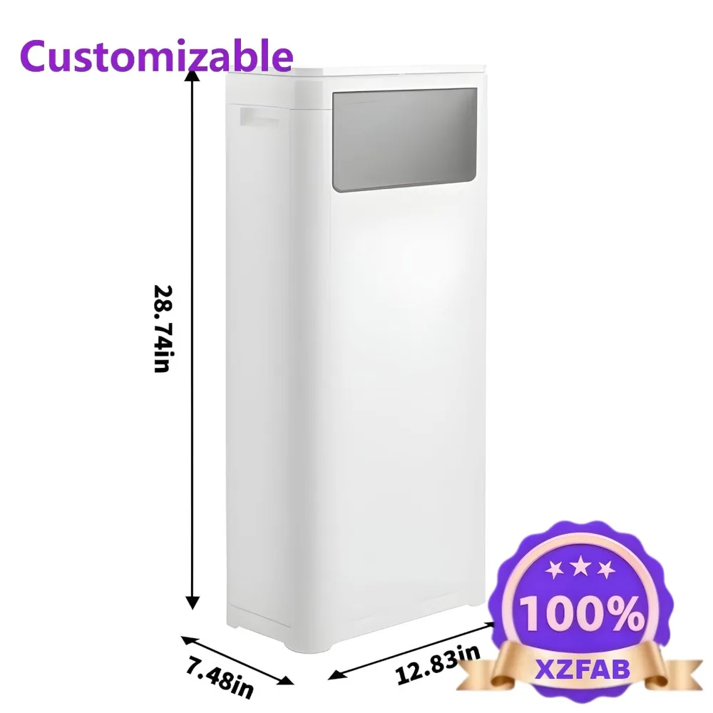 Factory Direct 2026 Trash Can with Lid, Large Tall 8 Gallon Commercial Trash Can, Plastic Waste Bin with Press top Lid