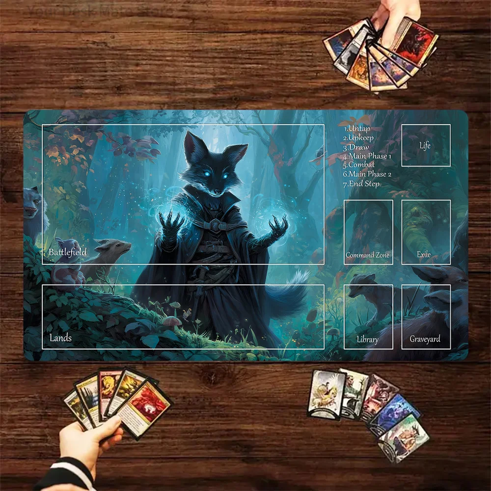 Magic Card Playmat MTG playmat Rabbit archer Raccoon Non-Slip Stitched Edge gathering gaming mats tapete magic mtg card pad