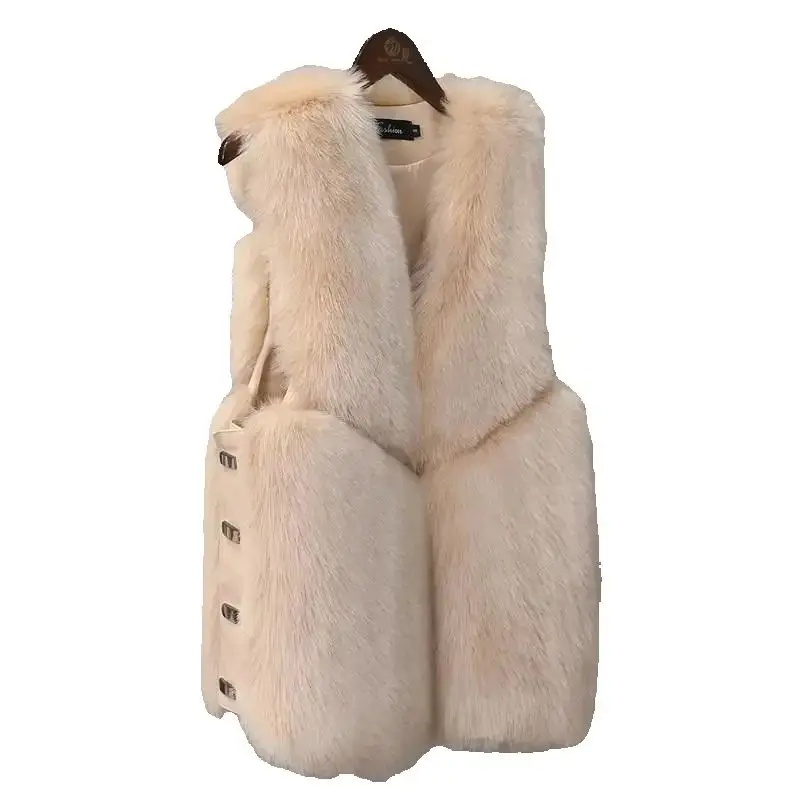 

2024 Korean Version Of Faux Fur Vest Autumn And Winter Slim Ladies Splicing Wild Fashion Fox Fur Warm Temperament Coat Tide.