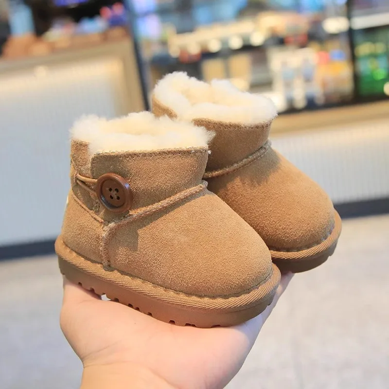 

2025 Winter Baby Snow Boots 1-3 Years Old, Thermal Fleece-Lined Warm Booties, Soft Sole Anti-Skid Toddler First Walking Shoes