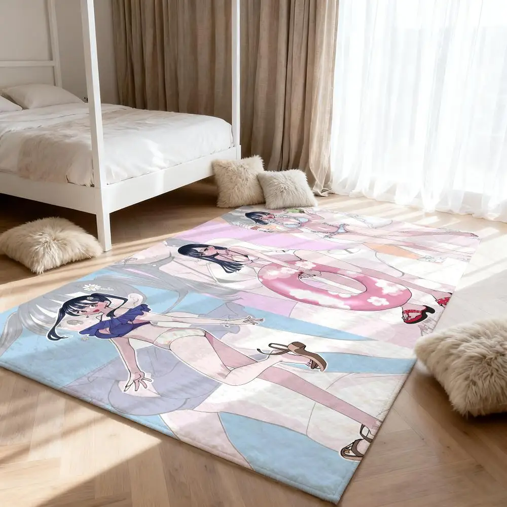 

Anna Yamada D-Dangers Heart Floor Mat Soft Thickened Absorbent Non-Slip Bedroom Living Room Door Mat Home Decor Flannel Rugs