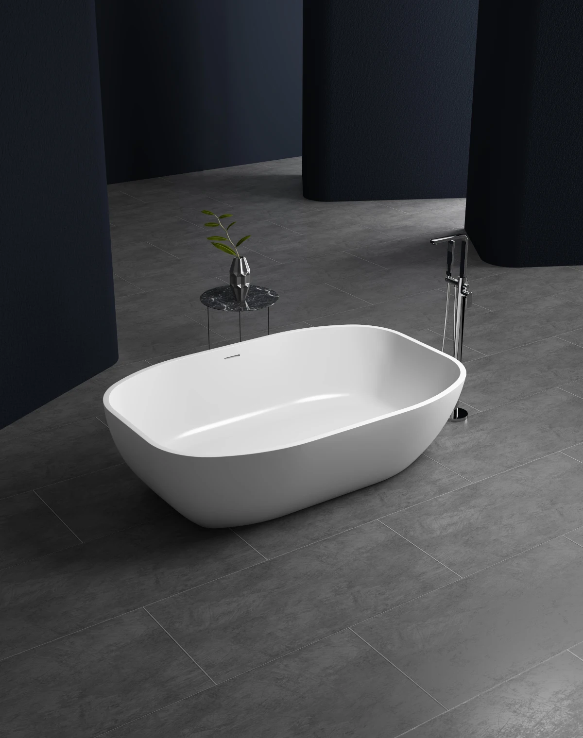 Watersino Artificial Stone Bath Transparent Colorful Bathroom Acrylic Bathtub Freestanding Bathtubs