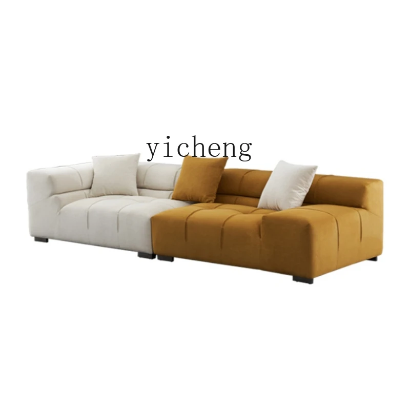 ZF Color Matching Fabric Sofa Minimalist Sofa Light Luxury Module Three-Person Straight Corner Combination Living Room