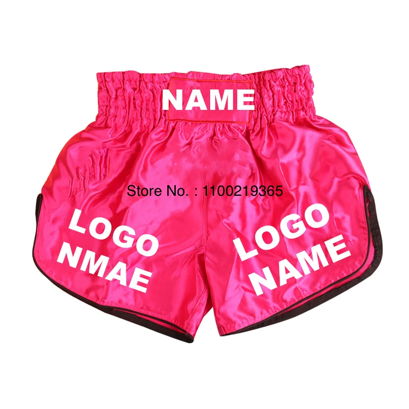 Muay Thai Shorts Custom Boxing Shorts Personalization Logo Name Fight Kickboxing Pants Kids Women Men Martial Arts MMA Clothing