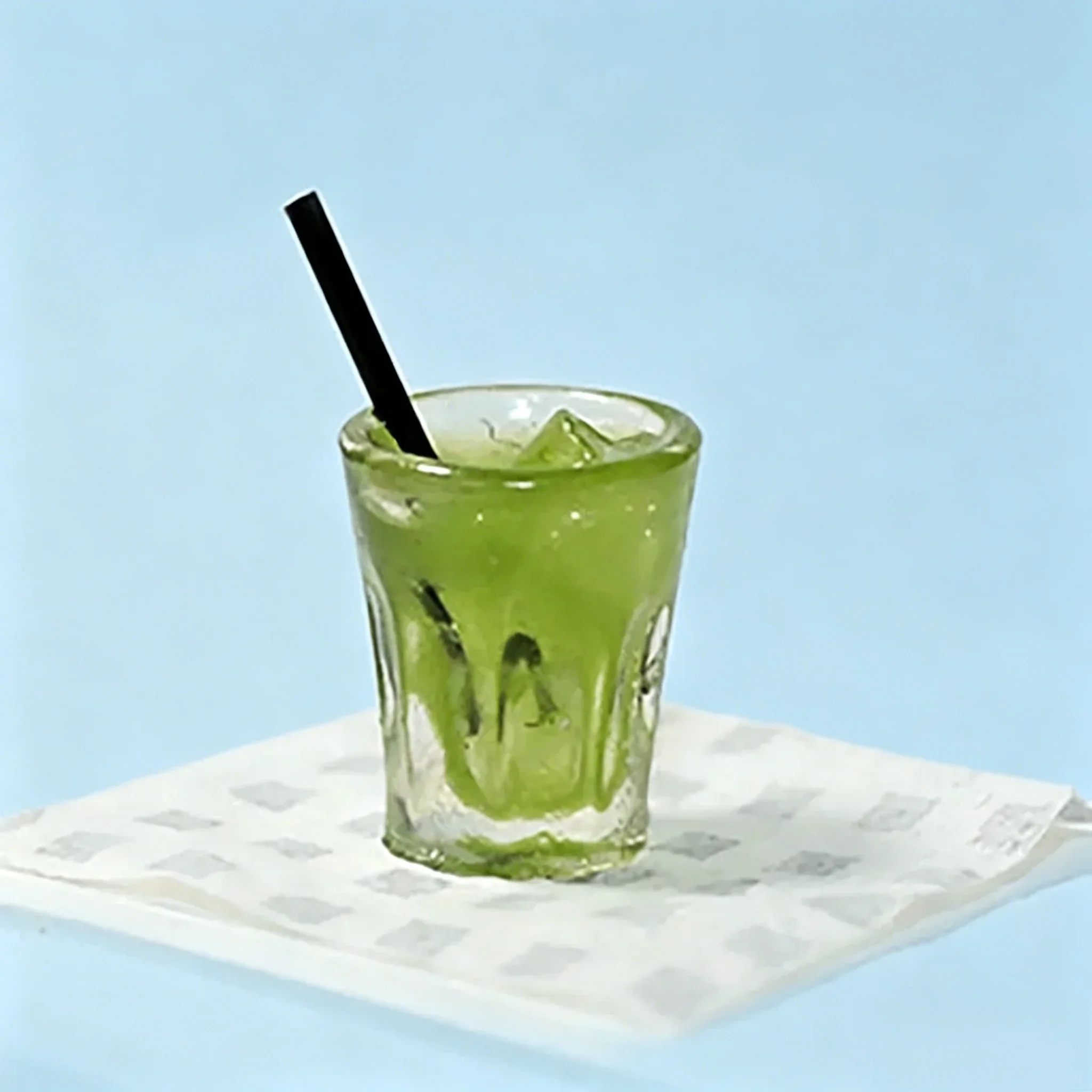 1/12 Dollhouse Miniature Matcha Latte Cup Resin Simulation Drink Ornament for Micro Scene Layout Accessories