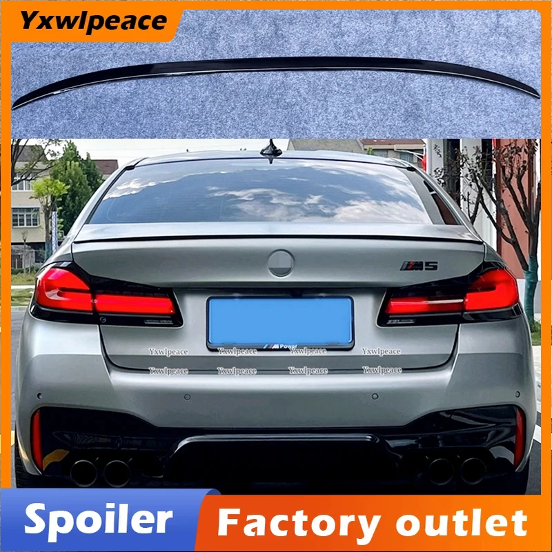 

For BMW 5 Series G30 Spoiler 2018-2022 ABS Gloss Black Carbon Fiber Look Rear Trunk Lip Spoiler Body Kit Accessories