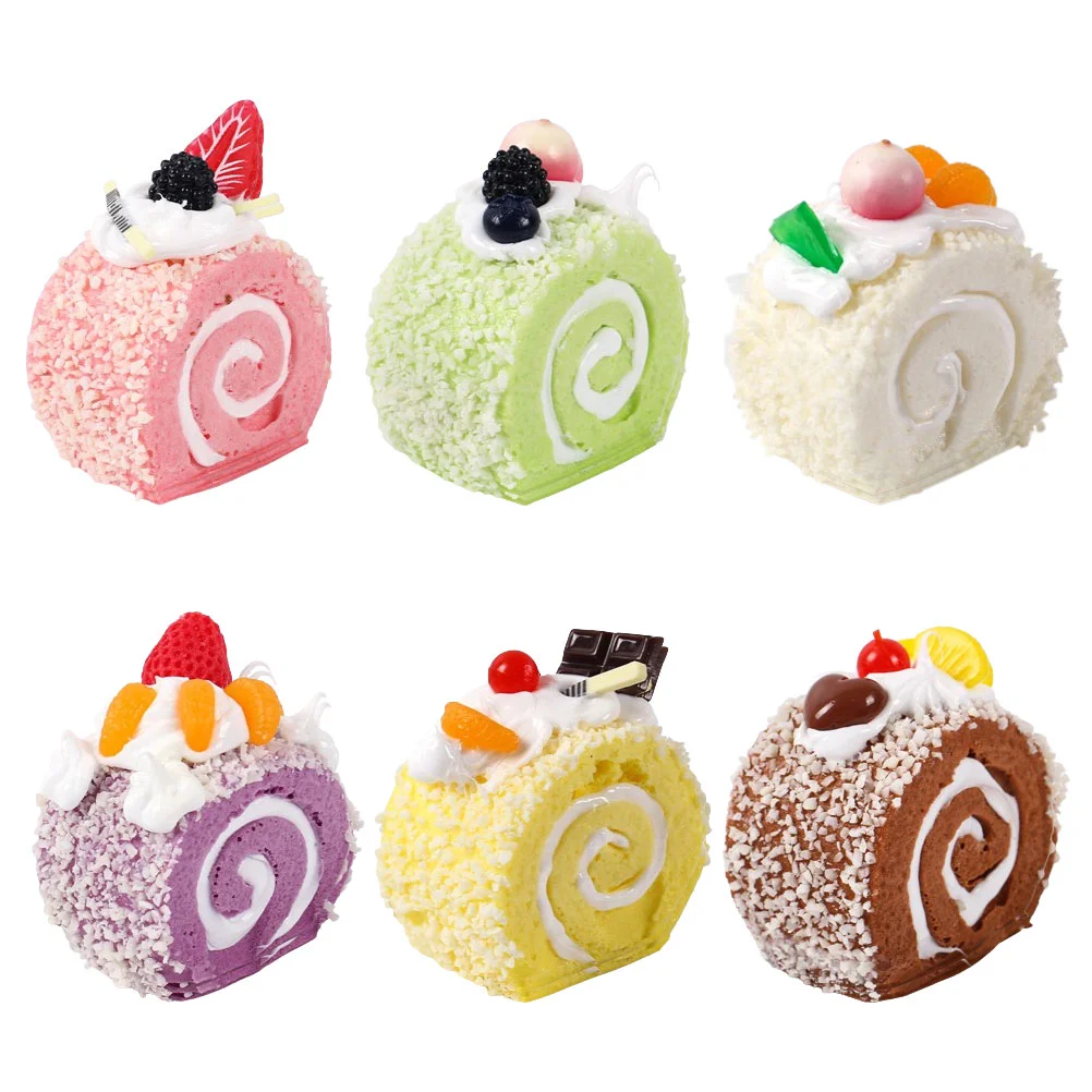 6 Pcs Fake Cake Simulation Realistic Food DIY Models Pastry Props for Photography Cakes Lifelike Artificial