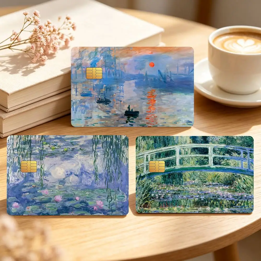 Art Claude Monet Credit Card Sticker Waterproof Anti-Scratch 4PCS Bank Debit Traffic Cover Decoration
