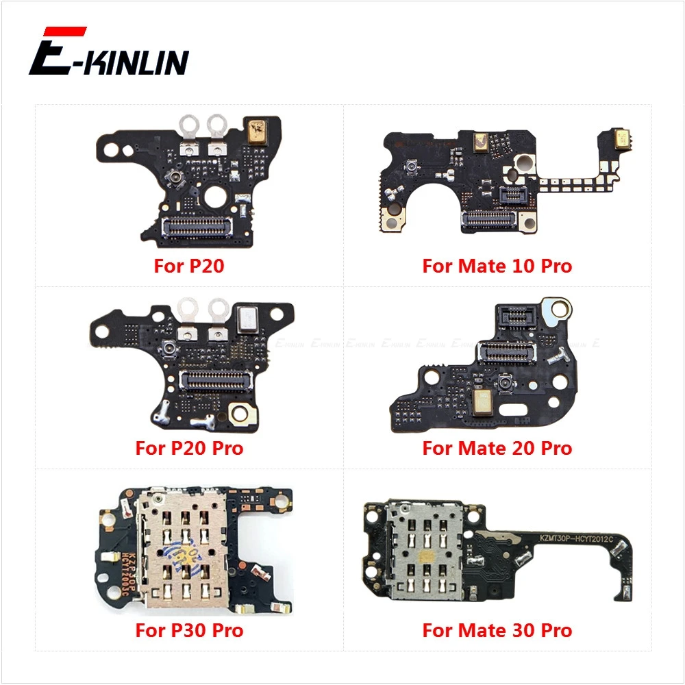 Microphone Module Sim Card Tray Holder Board For HuaWei P30 P20 View 30 Mate 10 20 30 Pro Mic Flex Cable Repair Parts