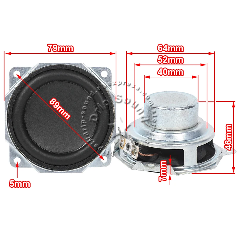 Haut-parleur stéréo HIFI 2.75 pouces, 8ohm, 50W, haut-parleur en néodyme, gamme complète, haut-parleur Audio, trompette, 79mm/3.11 pouces