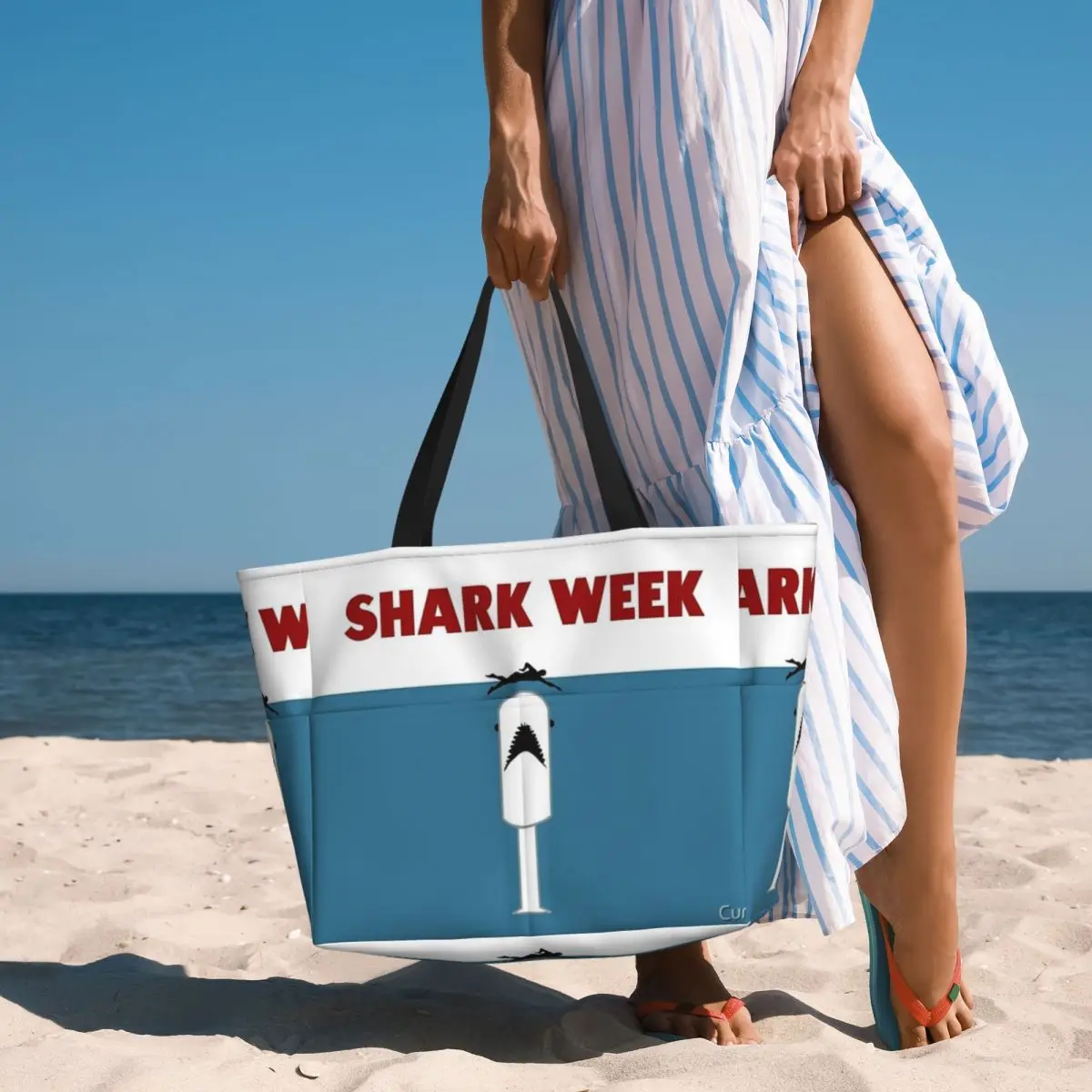 Пляжная дорожная сумка Shark Week, сумка-тоут, модная спортивная сумка через плечо для взрослых с мультистильным рисунком