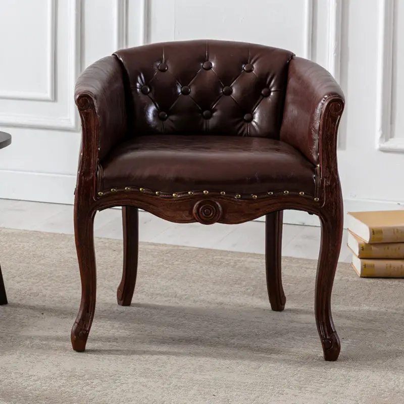 American single sofa light luxury old solid wood Nordic balcony leisure chair bedroom negotiation, double chair, small sofa