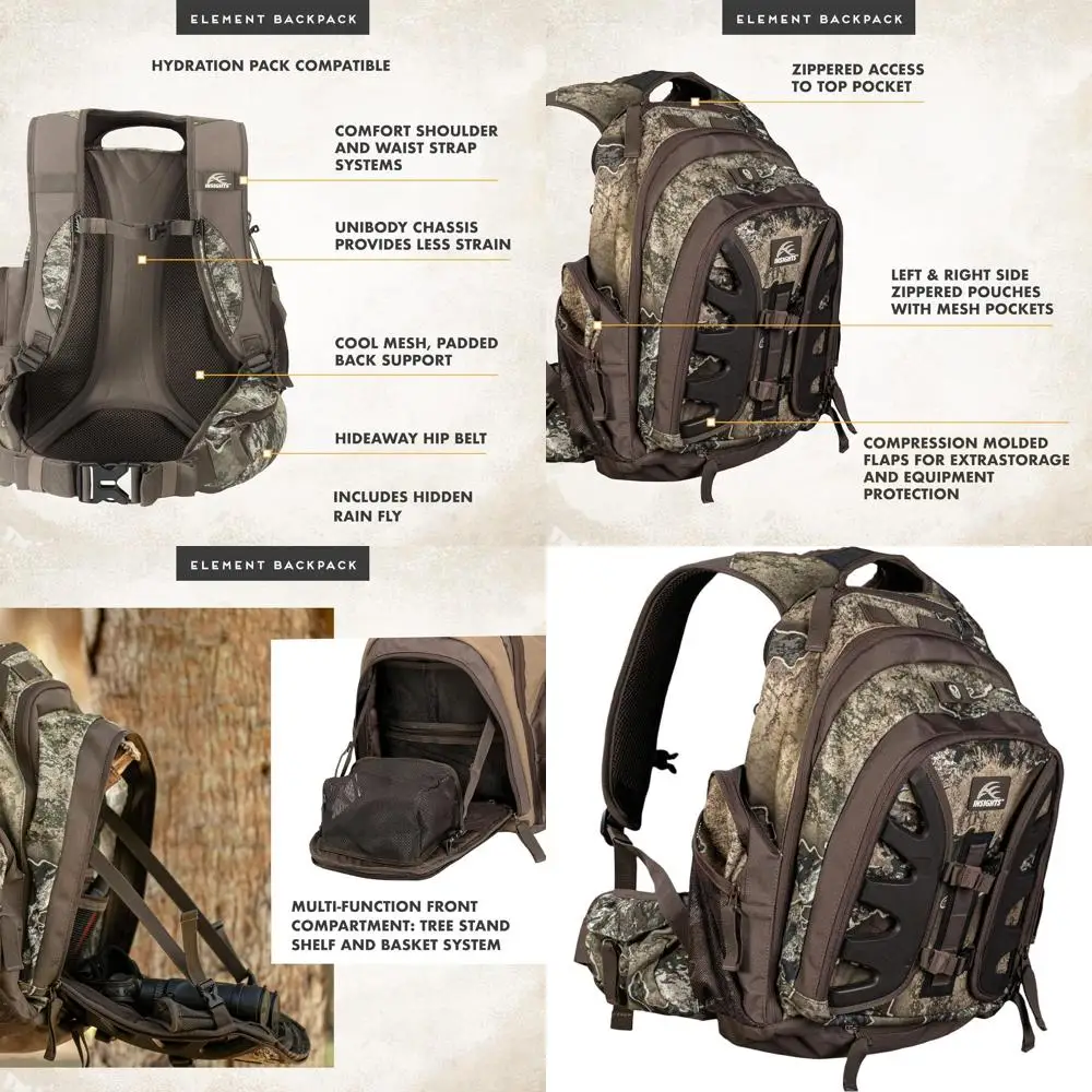 

Element Heavy-Duty 1,831 CuInch Backpack for Hiking, Camping, and Hunting in Realtree EXE Camouflage