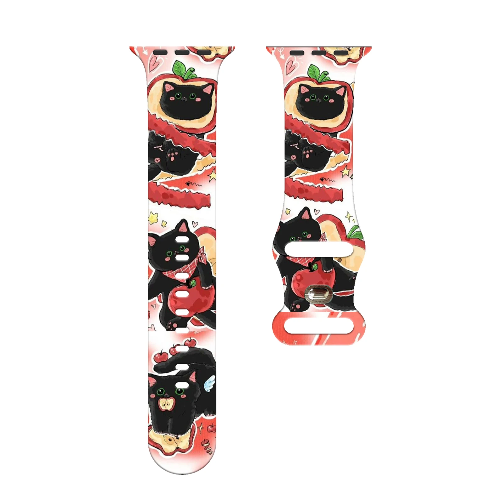 

Wacky Cute Little Animals Series Print Strap for Apple Watch 11/10/9/8/7/SE, Soft Replacement Silicone Band 46mm/45mm/44mm/42mm