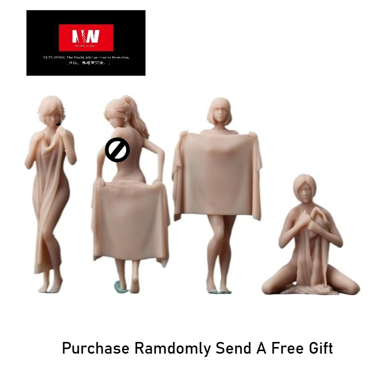 1:64 Diorama Model Figur Tidak Dicat Handuk Kota Model Anak Perempuan Model Boneka Adegan