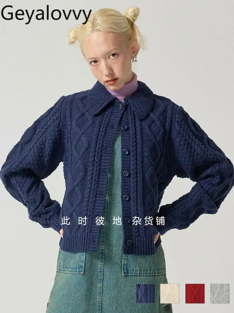 

Beautiful Girls Knitted Sweaters Top for Women Autumn Winter Fashion Sweet and Cute Sweater Cardigan Coat Japanese Style