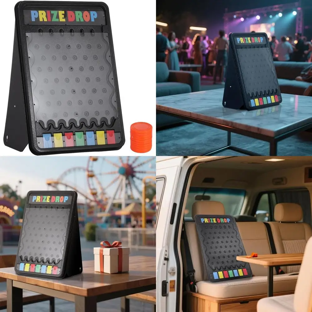 

Foldable Plinko Game with Prize Drop and 10 Pucks - Fun for Carnivals, Tradeshows, and Parties