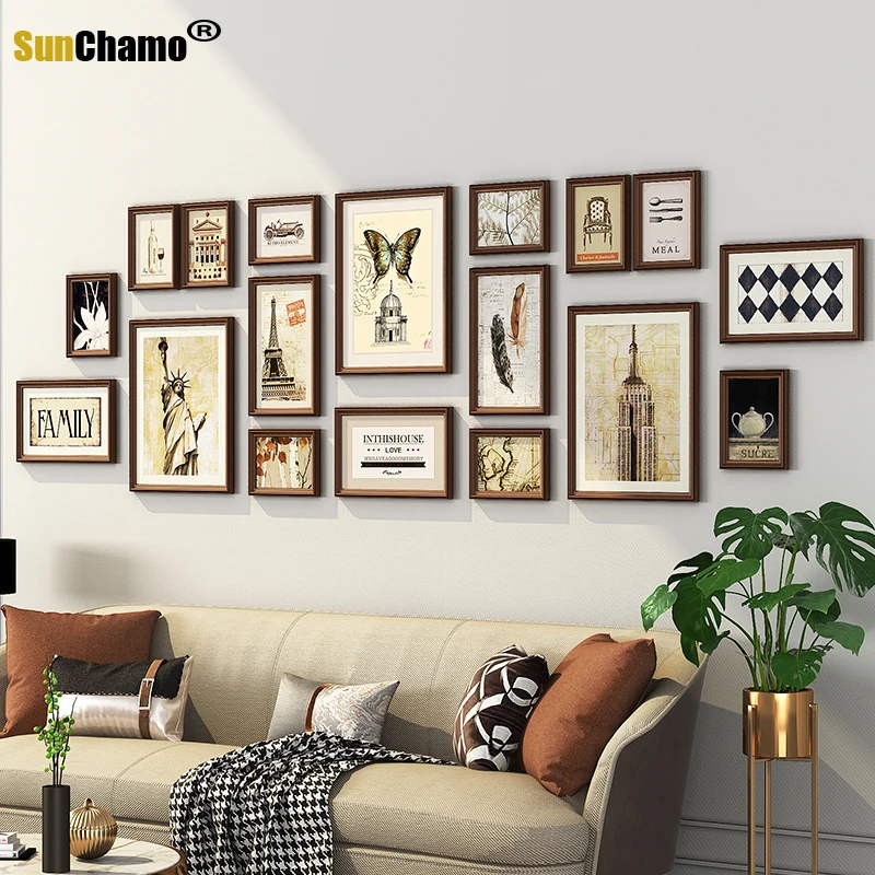 Sunchamo Large Home Office Decoration Hole Free European Living Room Wall Hanging Creative Photo Album Frame Set 243x74CM Gifts