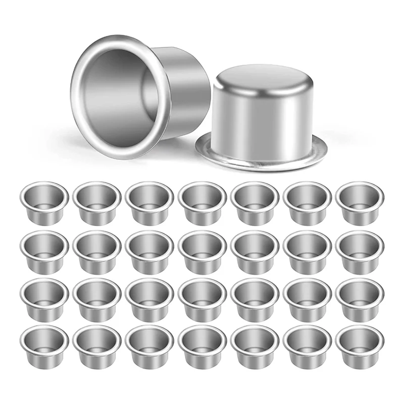 GOOD-20PCS Metal Small Candle Holders, Tea Lights, Silver Candle Insert Table Candles, Candle Holder For Tree Candles