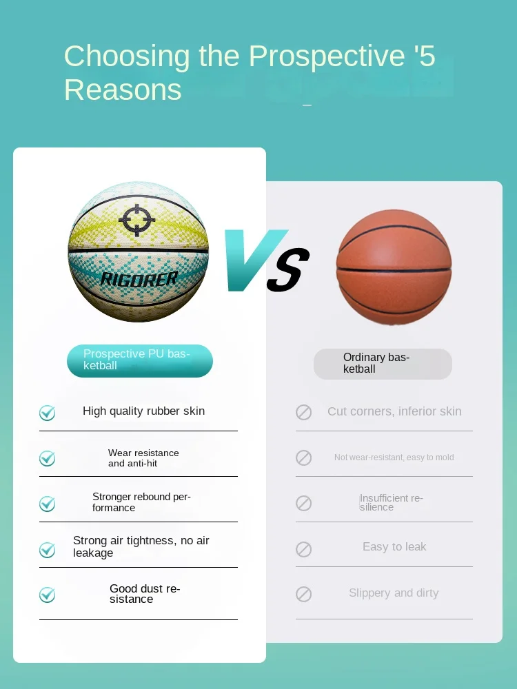 RIGORER 농구 No.7 Reaves 성인 학생 야외 스포츠 미끄럼 방지 내마모성 고무 공 경쟁 훈련 농구