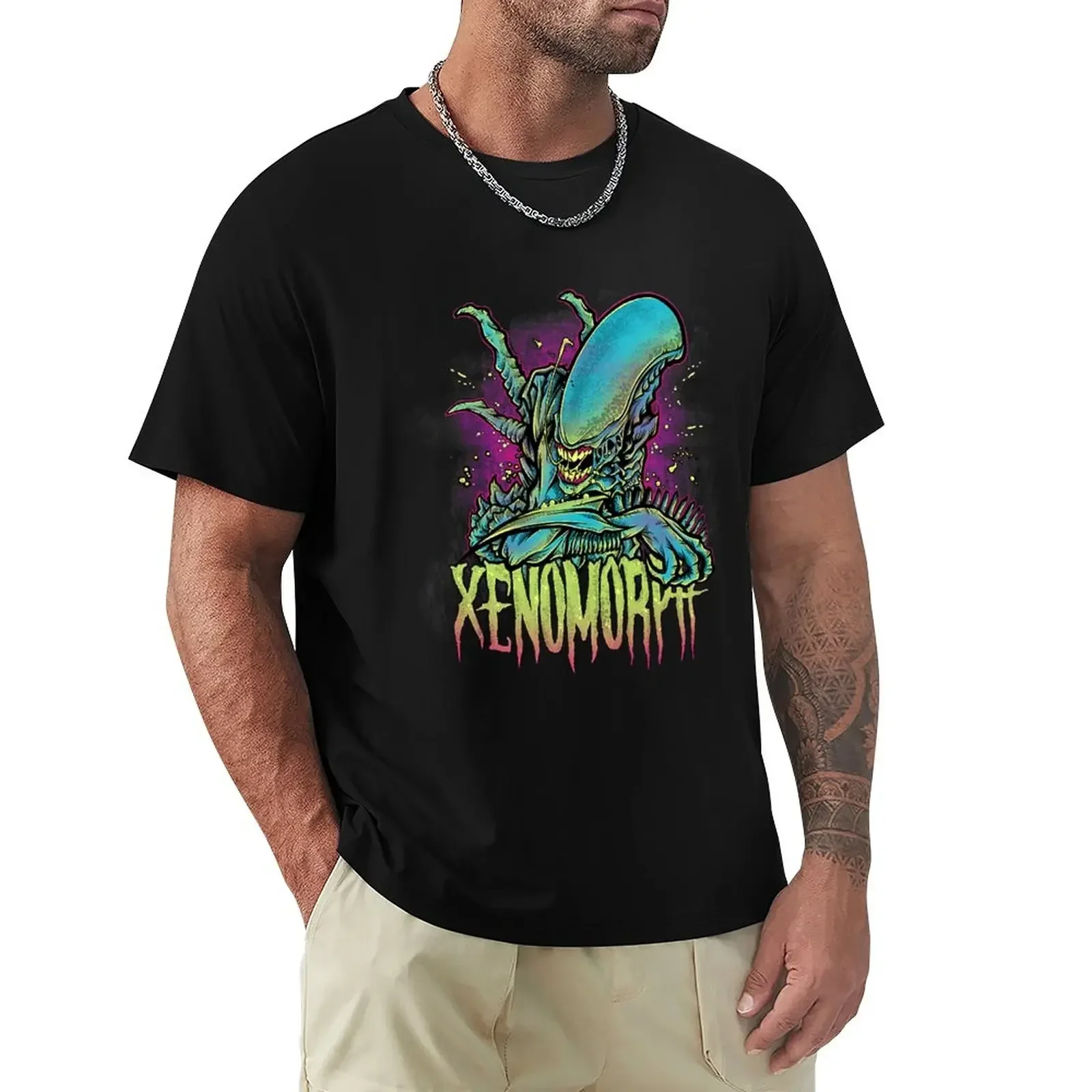 Beware the Xenomorph graphic tees graphics anime clothes mens graphic t-shirts big and tall Short Sleeve printing Cartoon