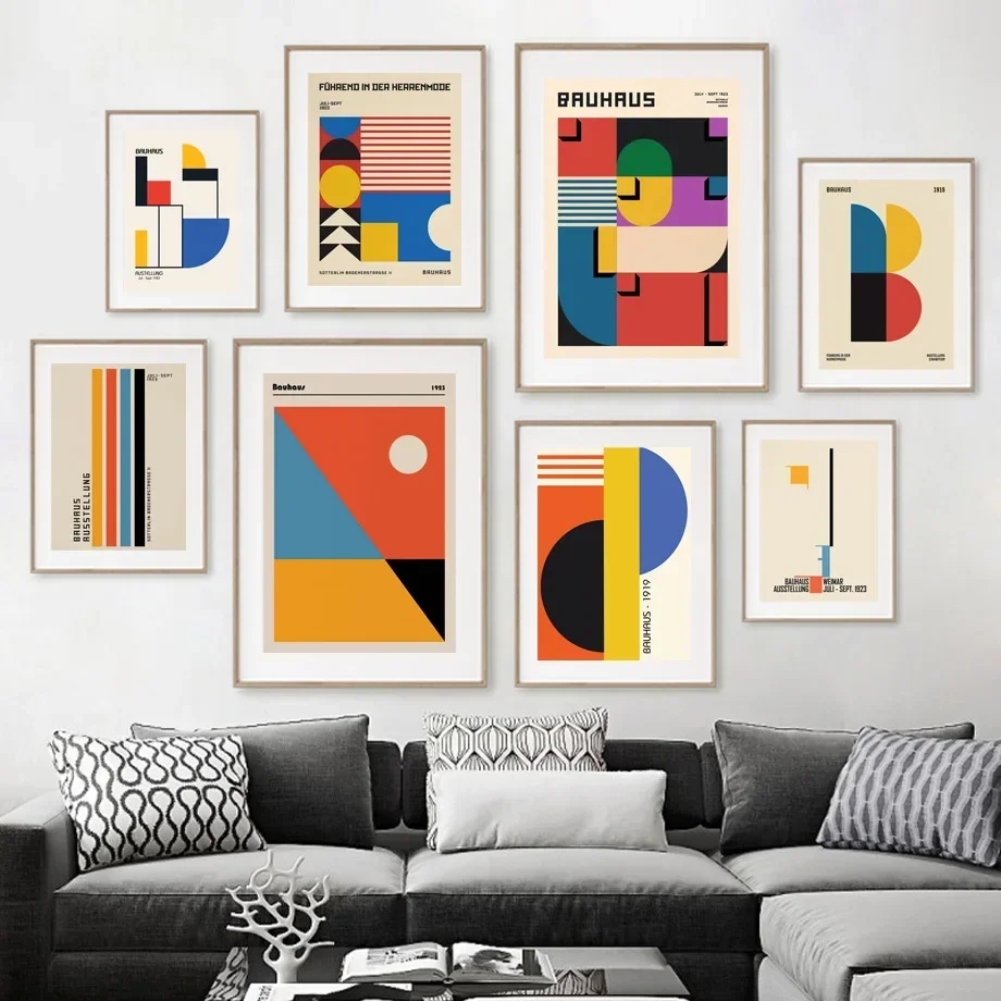 

Bauhaus Minimalist Abstract Geometry Color Block Wall Art Canvas Painting Posters And Prints Living Room Nordic Style Decor