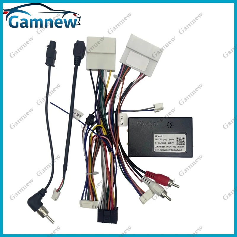 Gamnew Car Radio Cable Connector Wire Harness with CANBus Decoder for Renault Sandero Taliant 2021-2023