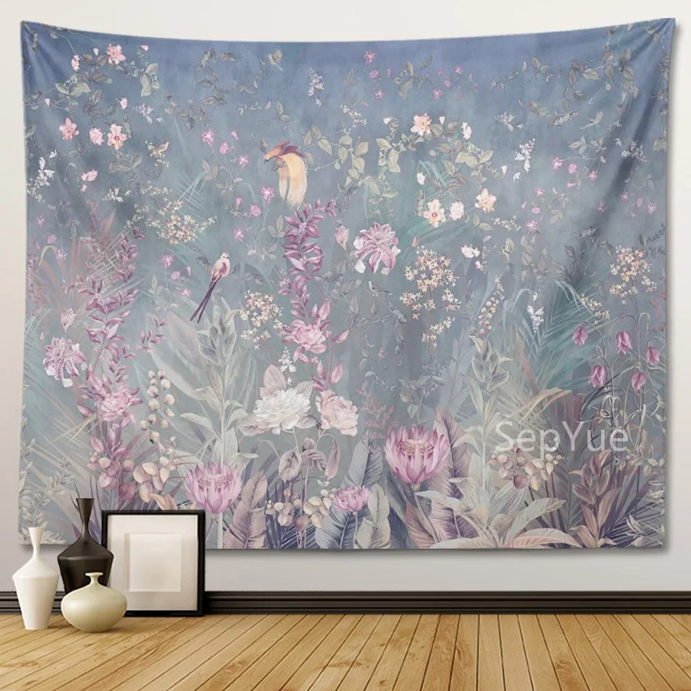 Flower Vintage Boho Tapestry Wall Hanging Bedroom Decorative 3D   Fabrics Large Hippie Home Room Decor Blanket