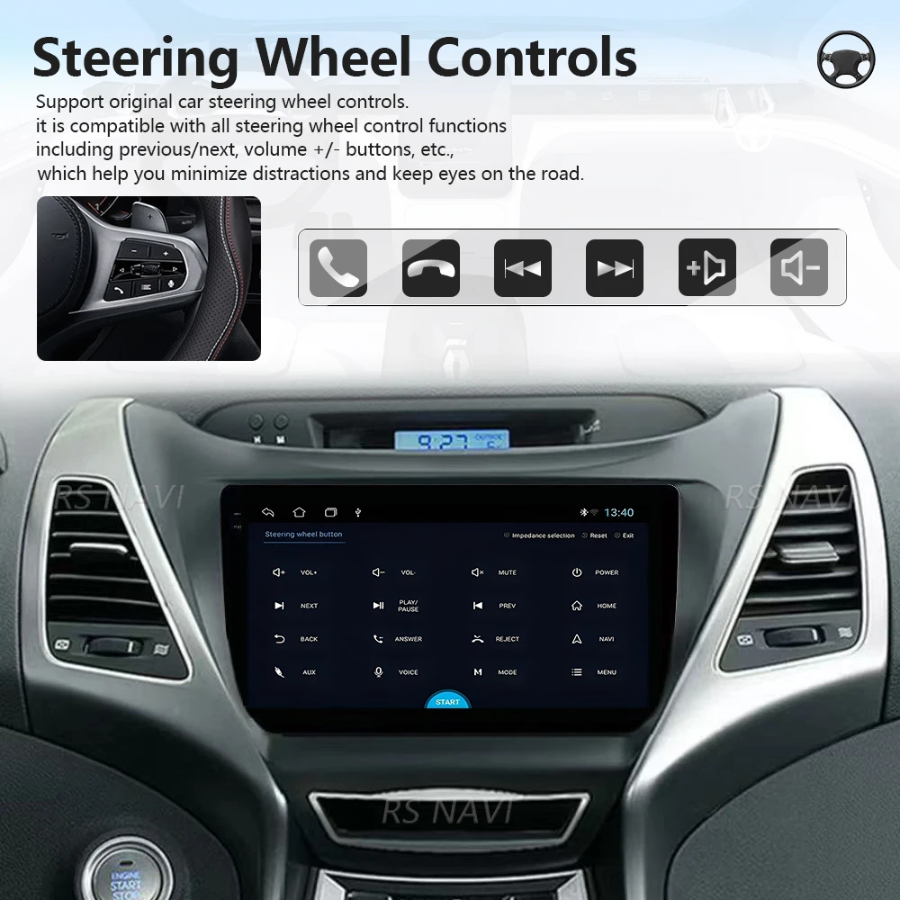 Android 16 Carplay Auto Qualcomm 2K QLED Screen Car Radio Player For Hyundai Elantra 2014-2016 Multimedia Wifi GPS 4G Stereo DSP