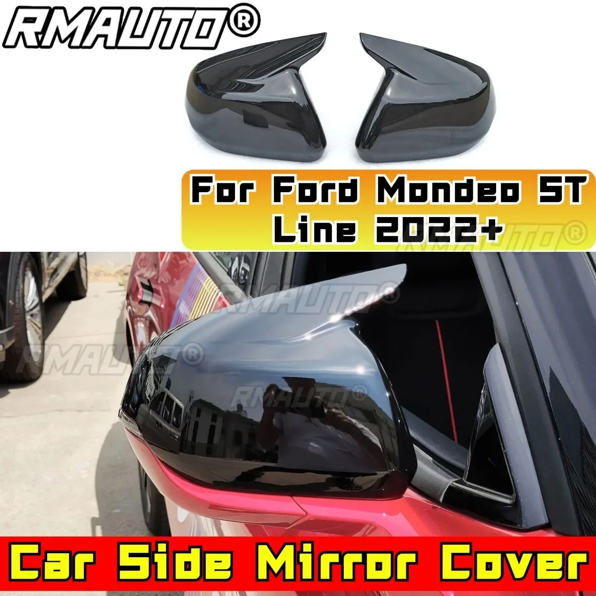 

Car Rearview Protect Side Mirror Cover Body Kit For Ford Mondeo ST Line 2022+ Rearview Mirror Cover Trim Car Accessories