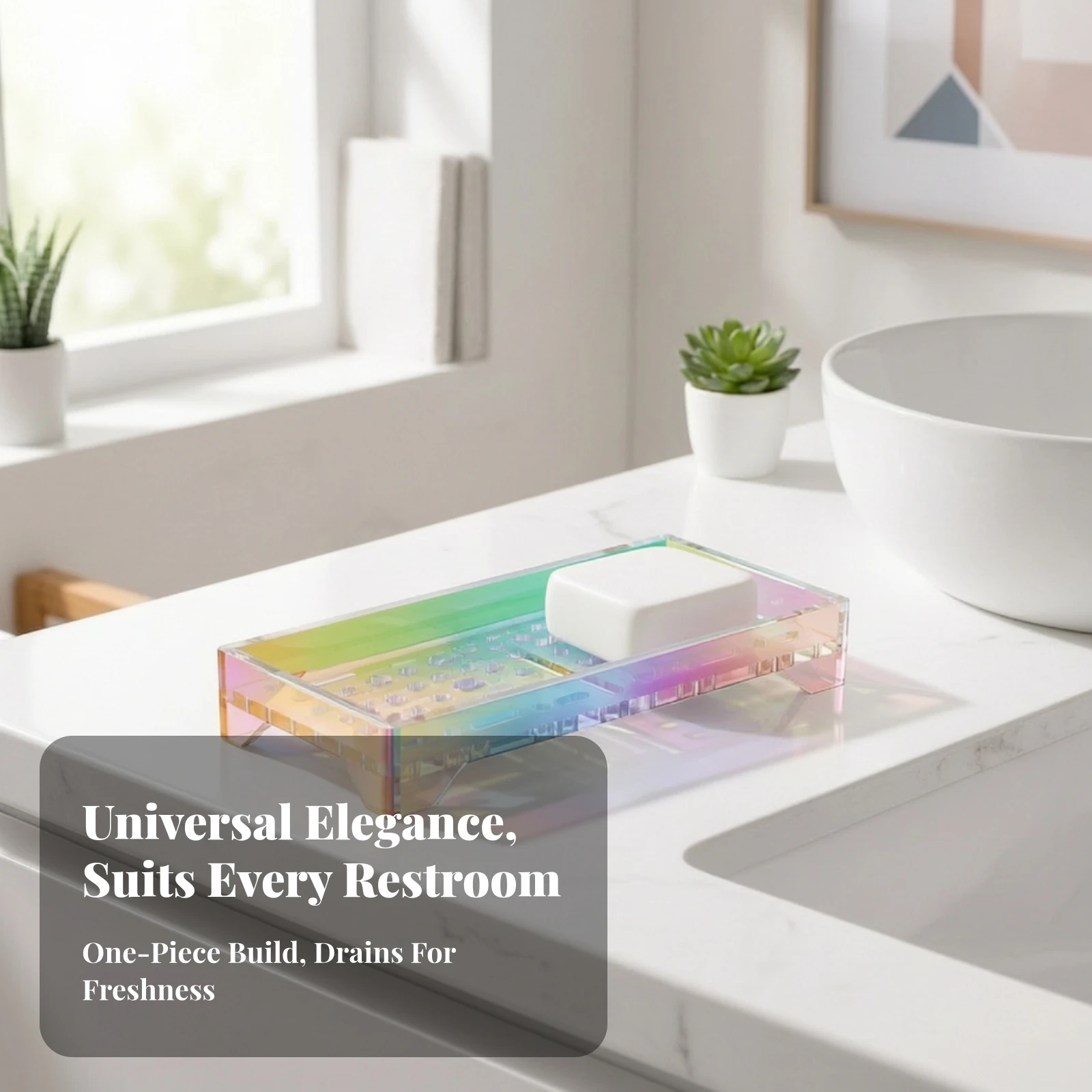 Soap Dish with Draining Base Compact Draining Soap Tray Clear Stylish for Bathroom, Shower