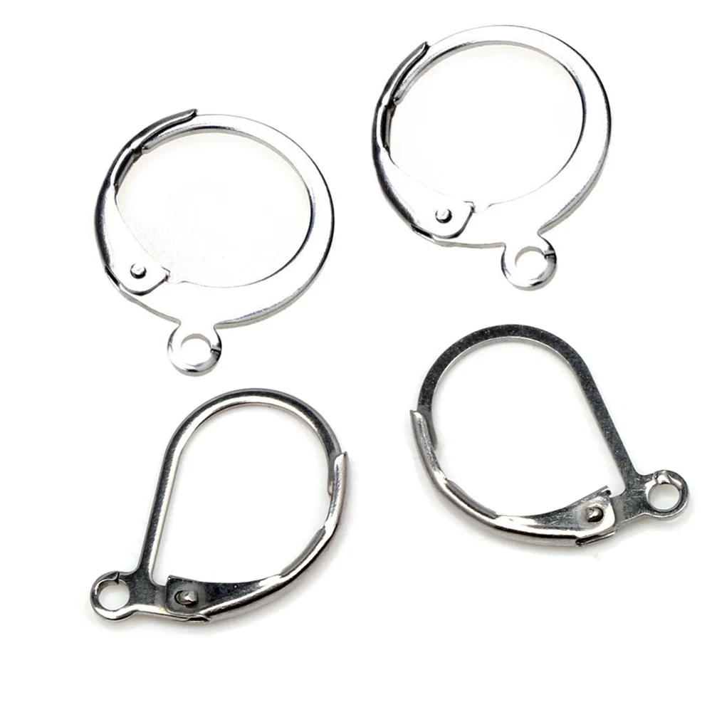 

15/12mm 12pcs/Lot Stainless Steel French Earring Hooks Wire Base Hypoallergenic Findings Clasps Diy Jewelry Making Accessories