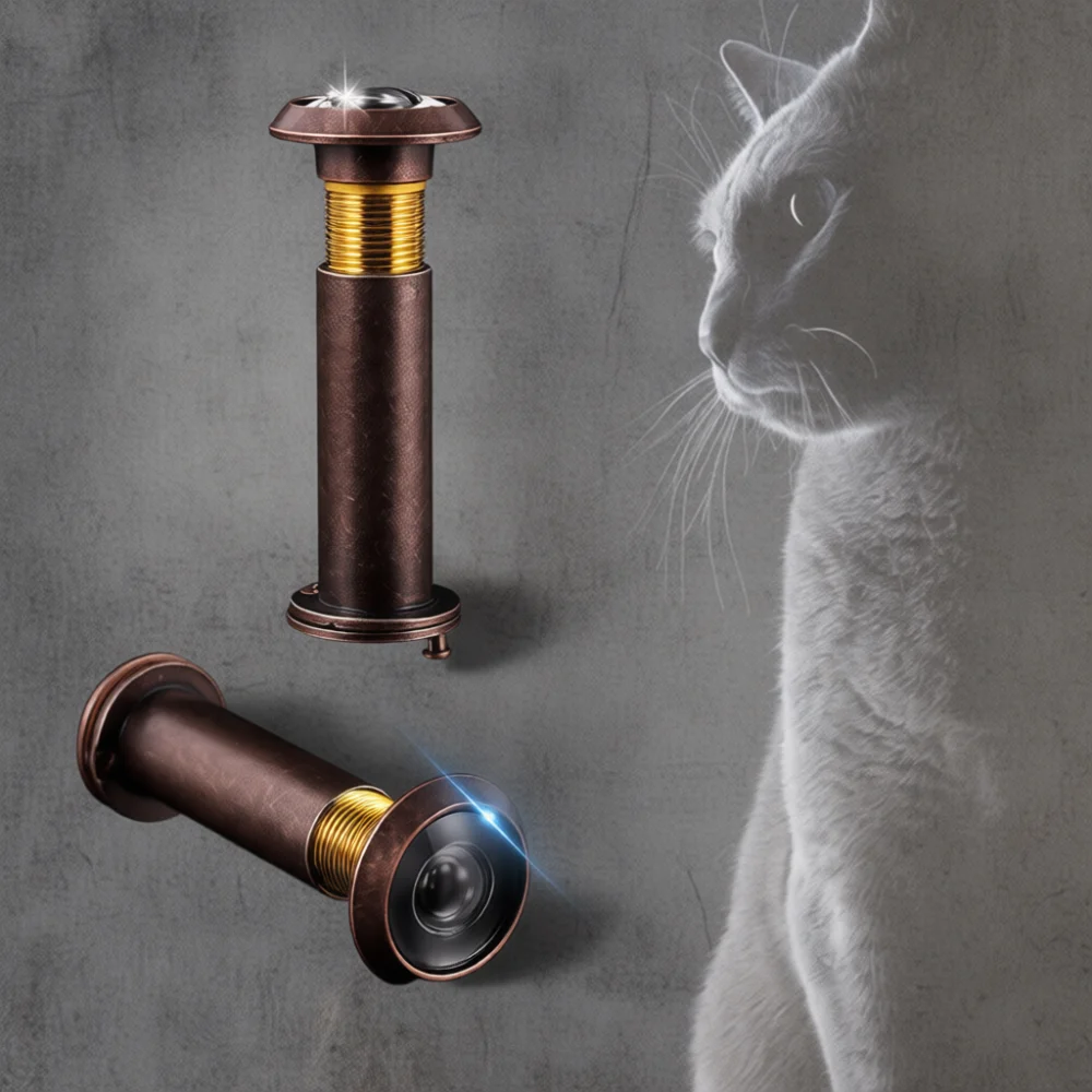 Premium Security Door Peephole Wide Angle Glass Lens Anti Pry Hardware Modern Home Safety Entrance Protection Equipment