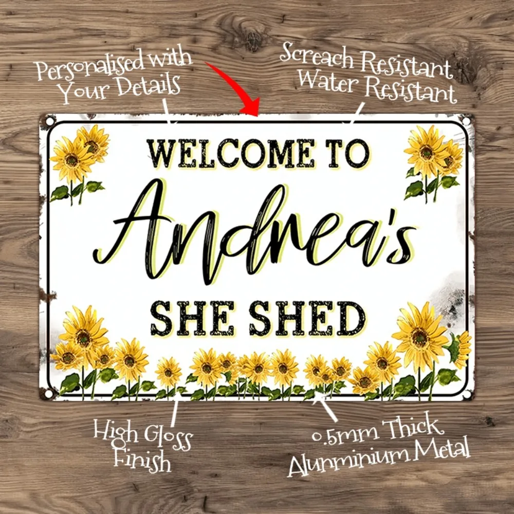 Custom Name Aluminum Sign High Gloss Waterproof Garden Patio Christmas Halloween Wall Decor