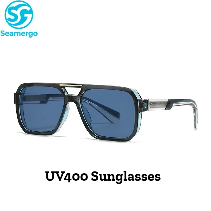 

SEAMERGO Men's Fashion New UV400 Sunglasses Outdoor Protective Glasses Women's Fashion Classic Square Frame Driving Sunglasses