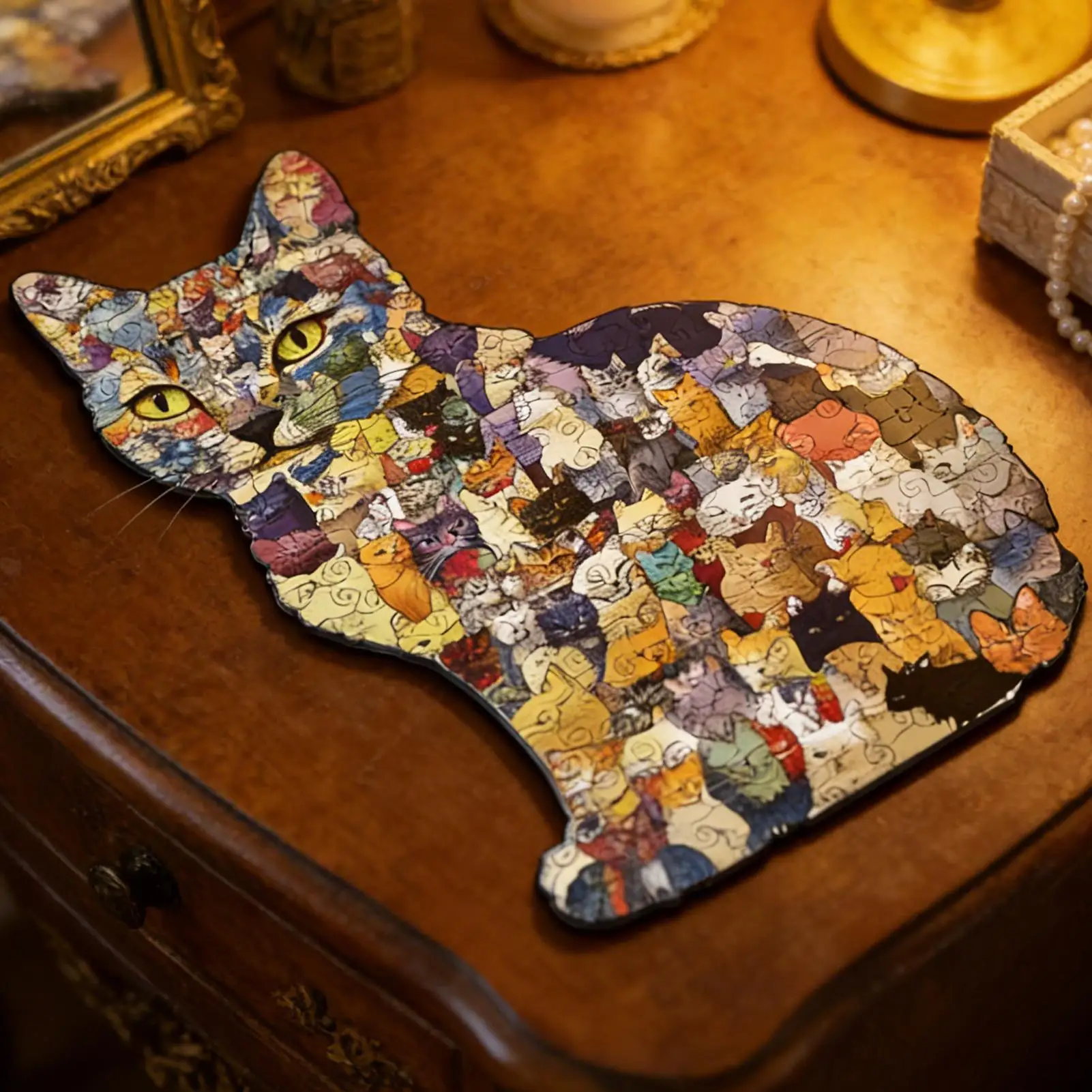 

183-Piece Wooden Cat Puzzle, Suitable For Children, Families, Casual Parties, Homes, Offices, Schools, Birthdays, Etc