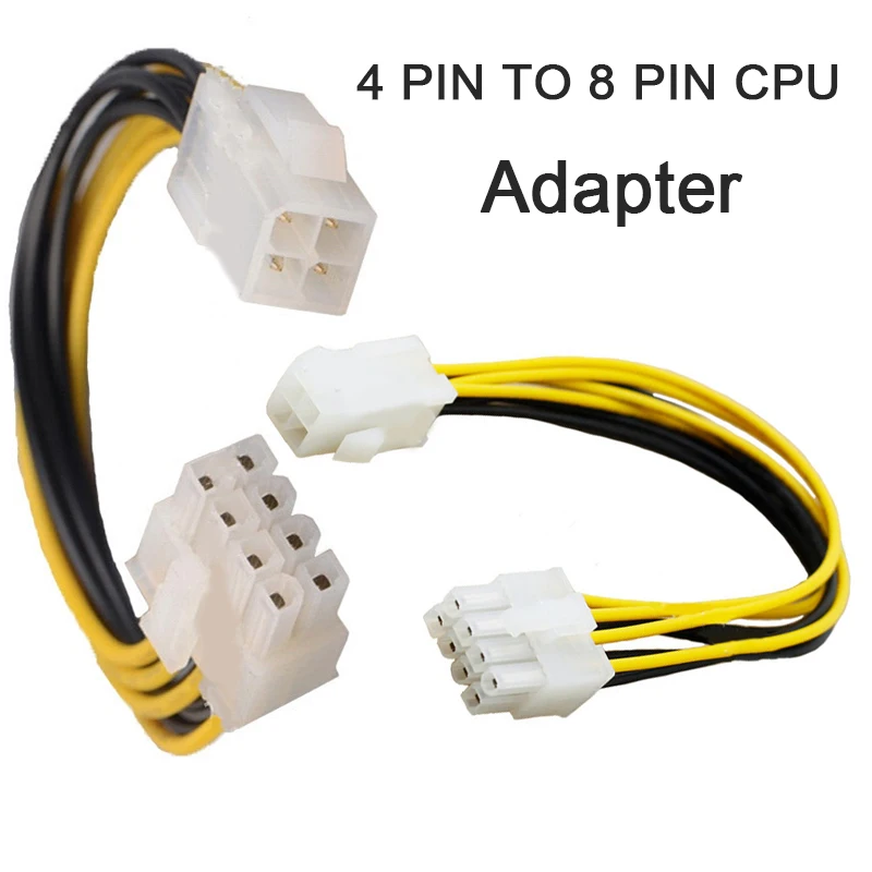@*4-Pin to 8-Pin ATX Motherboard CPU Power Supply Adapter Converter Cable