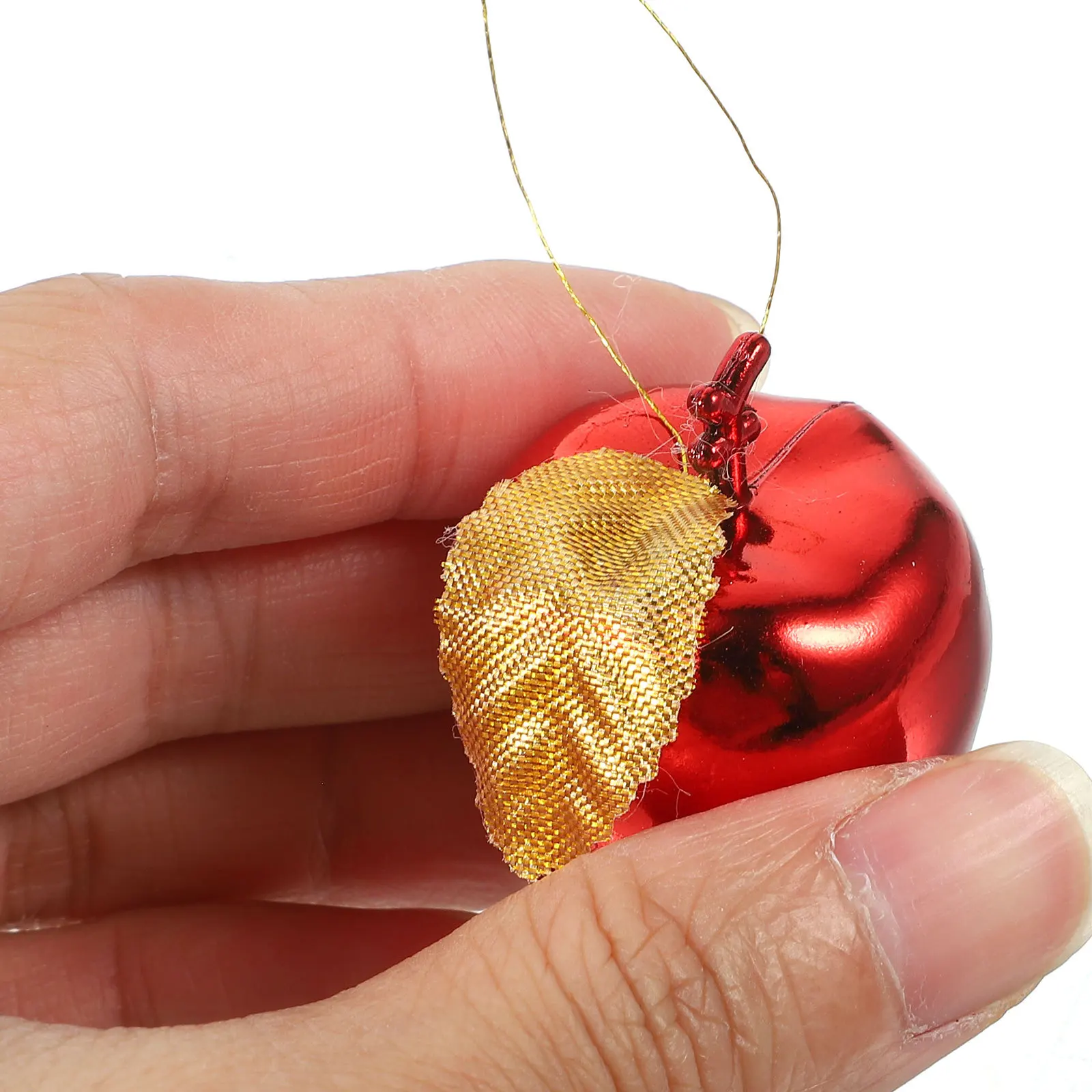 

24Pcs Simulation Apple Pendant Christmas Hanging Ornament Plastic Non-Fading Decor for Wedding Party Christmas Tree Ornament